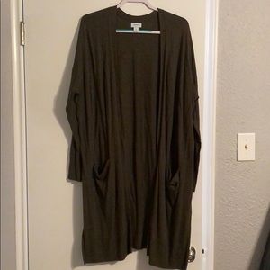 Olive Green Old Navy Duster Cardigan